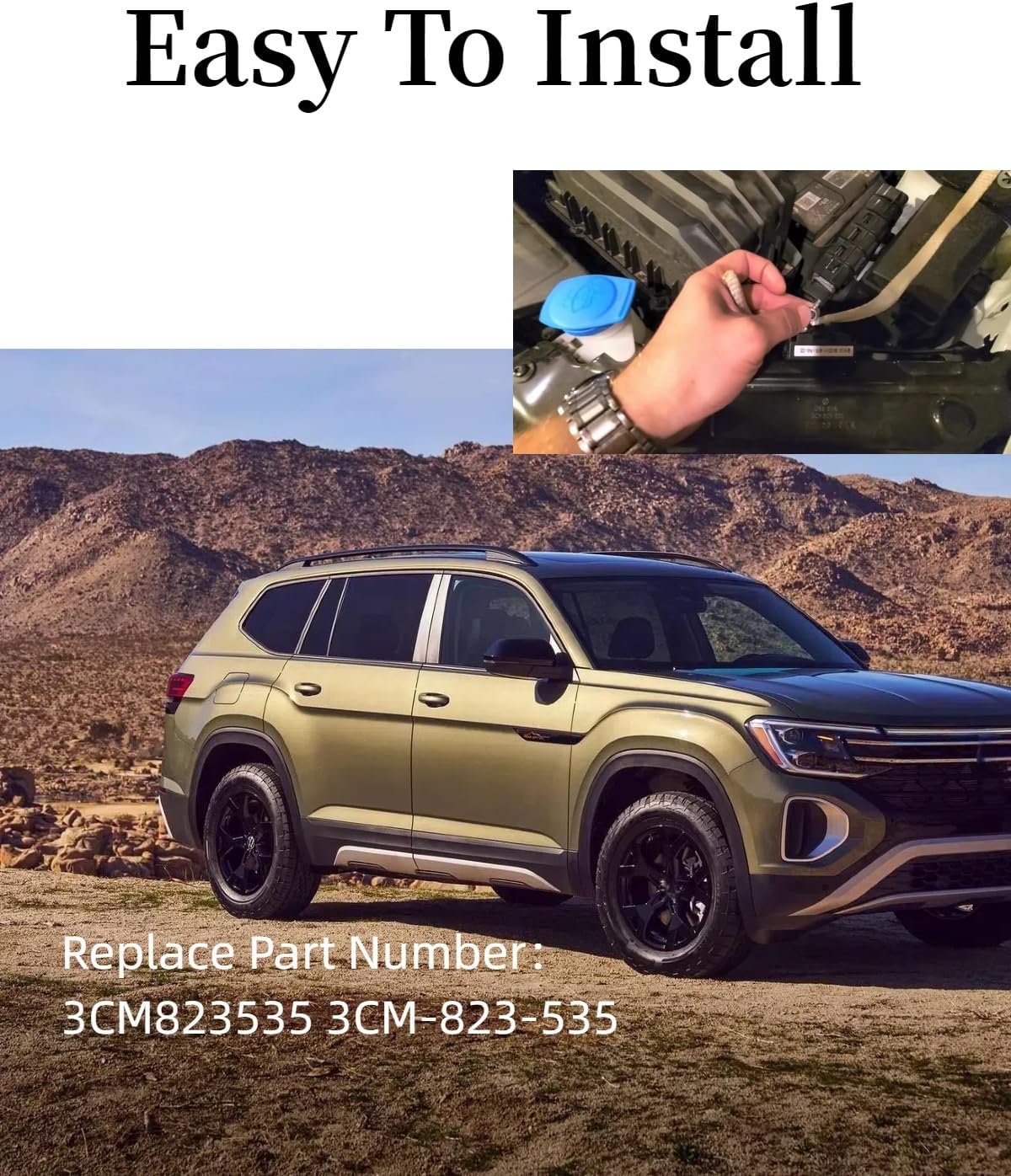 3CM823535 Hood Latch Release Cable Fit for Volkswagen Atlas 2020 2021 2022 2023 3CM-823-535