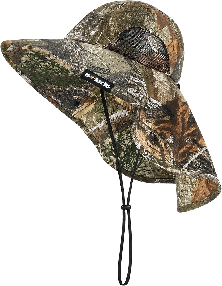 Amazon.com : Solaris Woodland Camo Neck Flap Wide Brim Sun Hat, UV