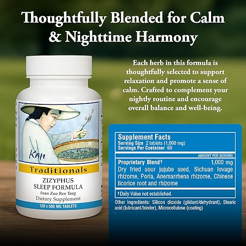 Miniatura 3 de Kan Herbs Company Zizyphus Sleep Formula – Mezcla de hierbas tradicionales chinas para el equilibrio nocturno y apoyo de relajación, promueve el