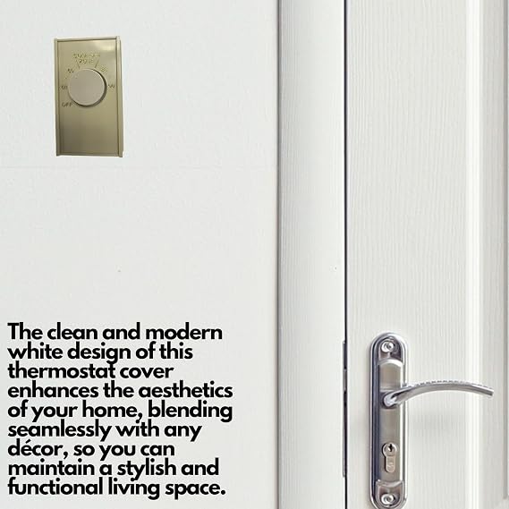 Ivory Single Pole Line Volt Thermostat Cover w/Line Volt Thermostat Knob Set - Replacement for Old Style S22 and D22 Thermostats - Easy to Install - Durable and Stylish