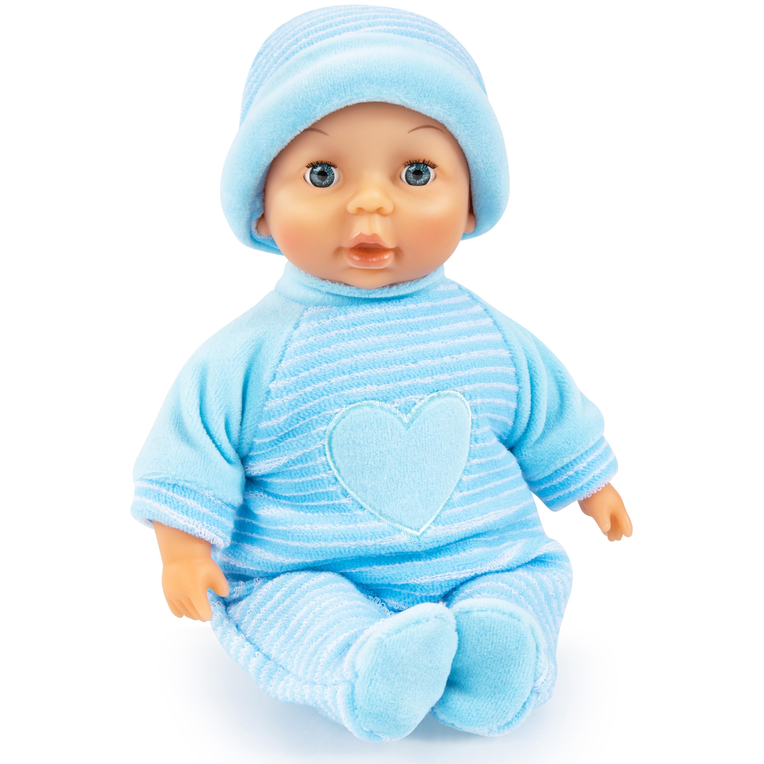 Bayer Design 92802AU muñeca bebé My First Baby, Cuerpo Blando, Ojos Que cierran, para niños y niñas, Azul, 28 cm