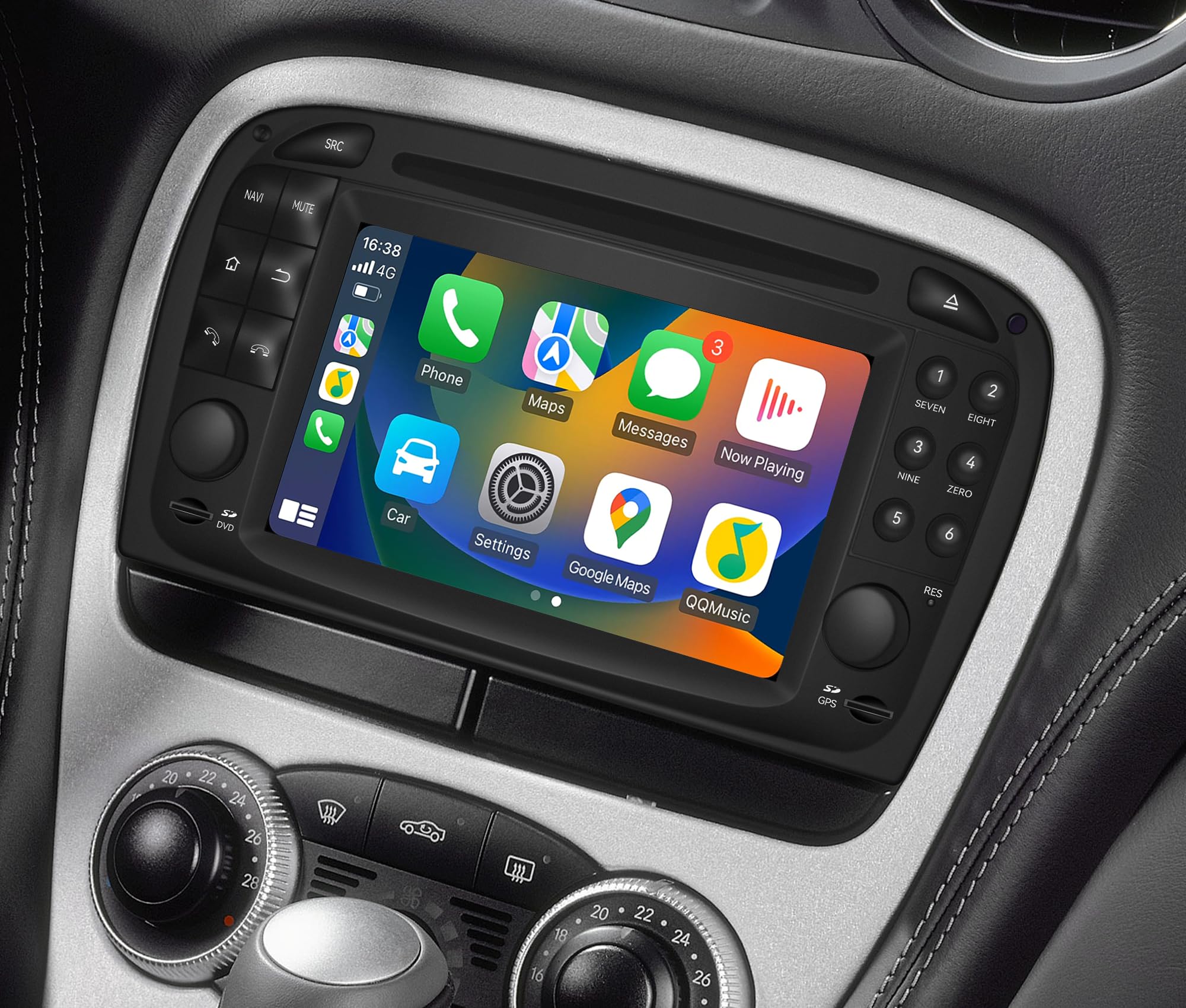 Radio do Mercedes SL R230 (2001-2005), ulepszone radio samochodowe, 6,2-calowy ekran dotykowy Head Unit z bezprzewodowym CarPlay i Android Auto, YouTube, pełnoekranowe łącze lustrzane, nawigacja GPS