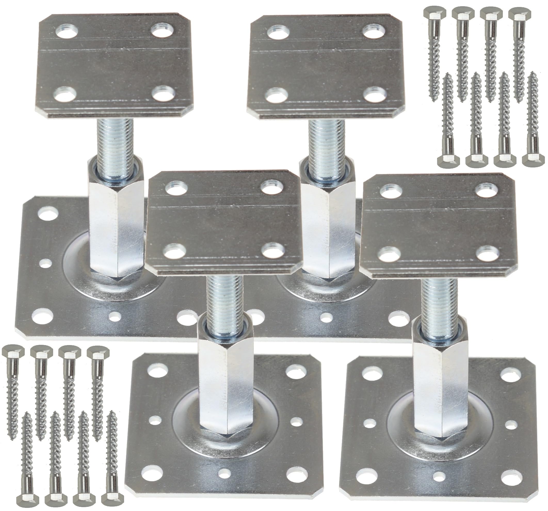 Support de poteau 110 x 80 mm, hauteur réglable de 90 à 160 mm - Embouts de poteau - Pied de support - Embouts de poutre réglables - Pied de support - Support de poteau