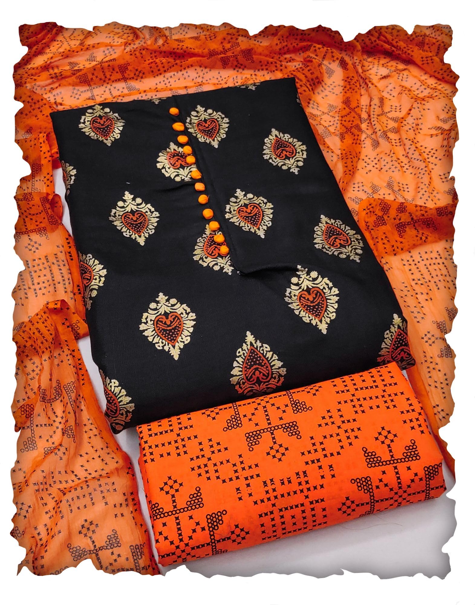 Women's Cotton Slub Digital Printed Unstitched Salwar Suit with Shantoon Bottom & Nazneen Dupatta Dress Material-image-43