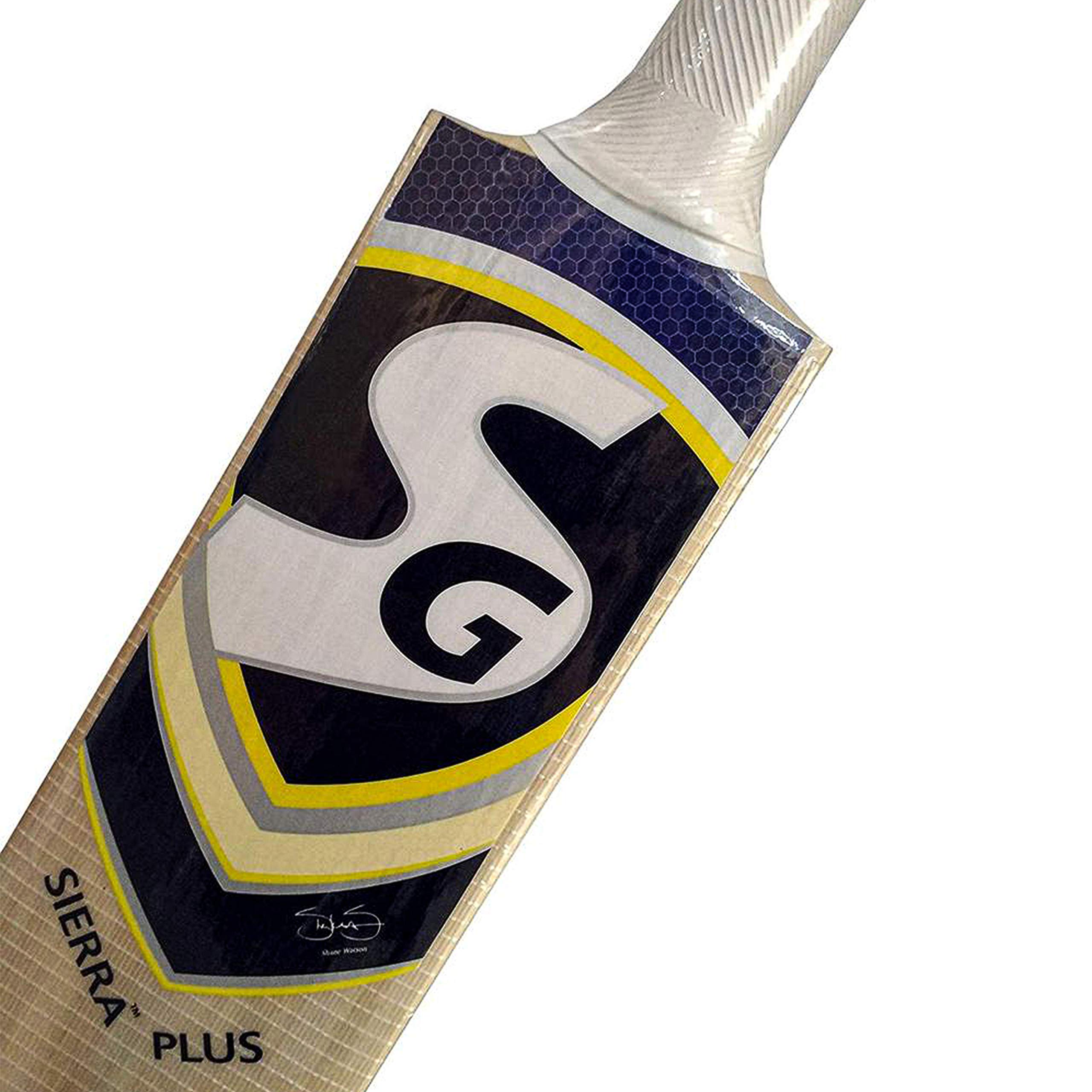 SG Sierra Plus Kashmir - Mazza da cricket in salice, misura 5, palla in pelle