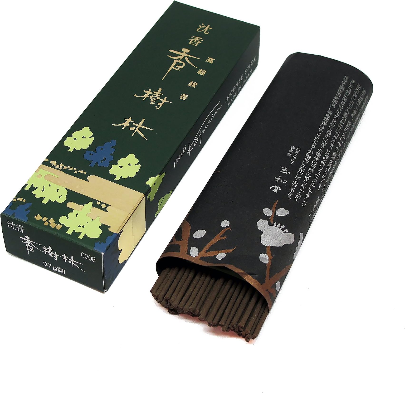 Japanese Agarwood Incense Sticks Jinko Kojurin - Medium Pack - 5.5 inches 105 Sticks - Made in Japan - Aloeswood - Oud