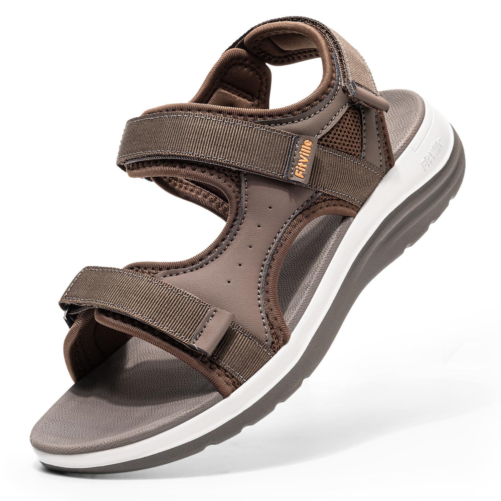 FitVille Damen Sandalen Weite Sommerschuhe mit Klettverschluss Leichte Sommersandale Freizeitsandalen Senioren Falch Peep Toe Schuhe Bequem Weich Outdoor für Breite Füße
