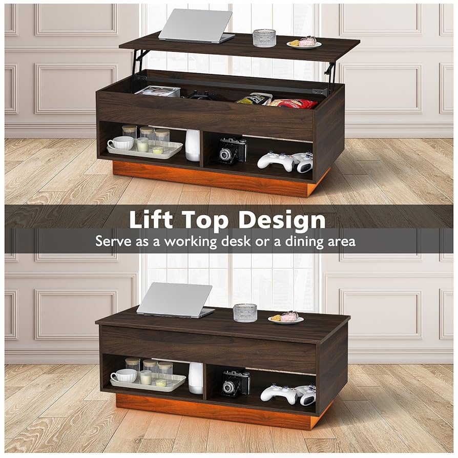 Amazon.com: HOMMPA Lift Top Coffee Table with LED Light