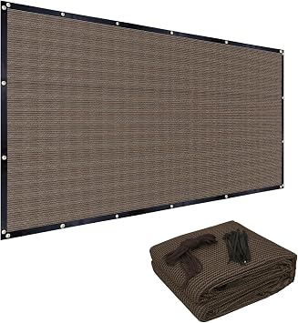 FAIR WIND 90% Sun Shade Cloth 6x10 Privacy Screen Pergola Cover, Mocha