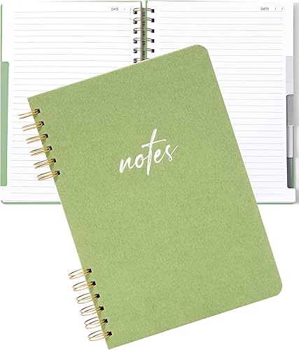 Miniatura 10 de Yoment Cuaderno de espiral con pestañas de 8 x 10 pulgadas, cuaderno de espiral de tapa dura con divisor de 5 asignaturas, cuaderno de espiral