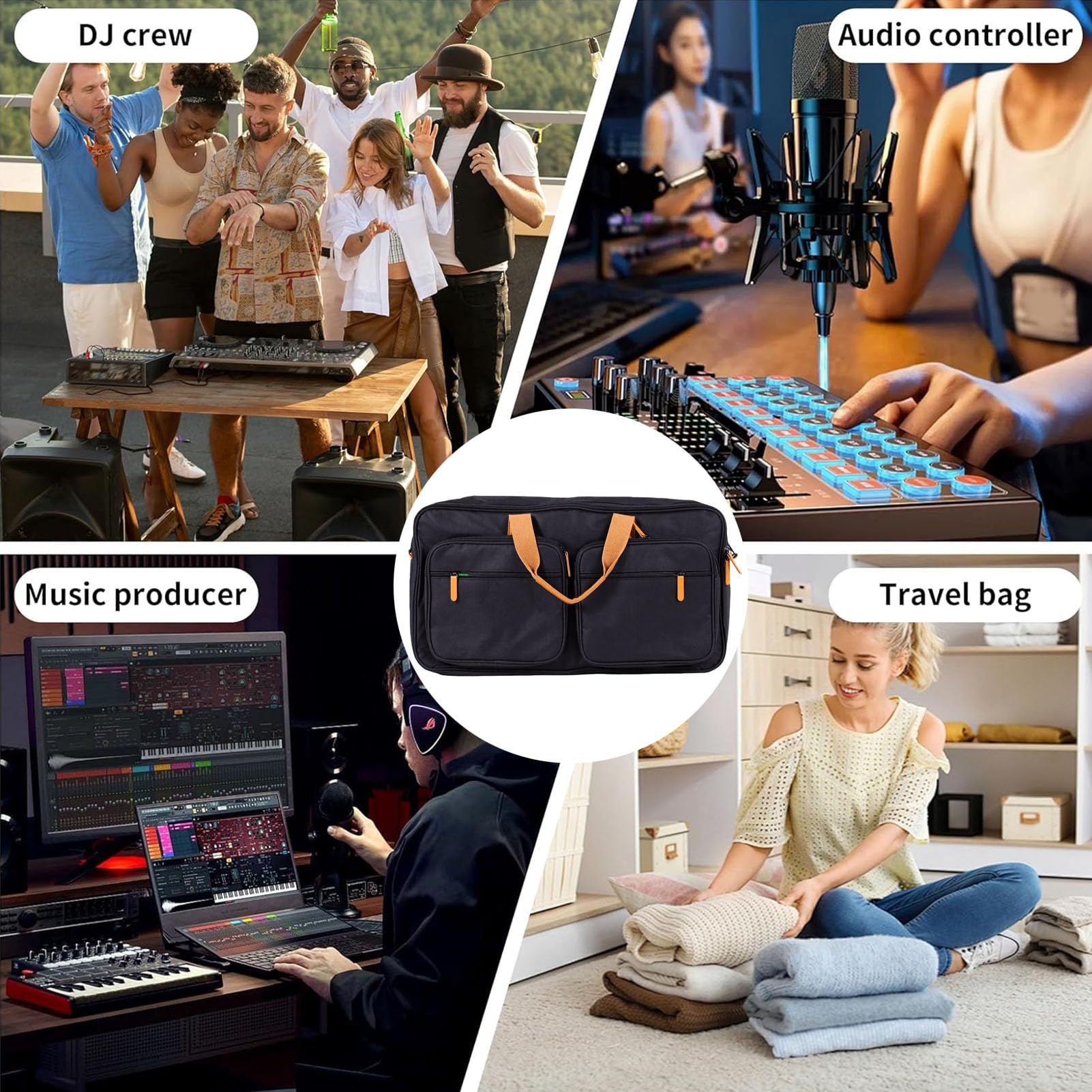 Matybobe Borsa Trasporto DJ Controller con Tracolla, Custodia Portatile per