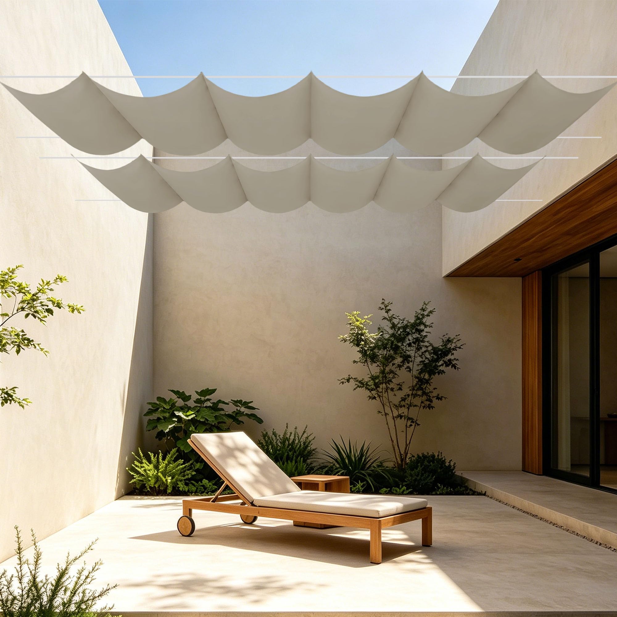 Voile ombrage 150 x 800 cm rectangulaire pare-soleil avec œillets pour patio et jardin