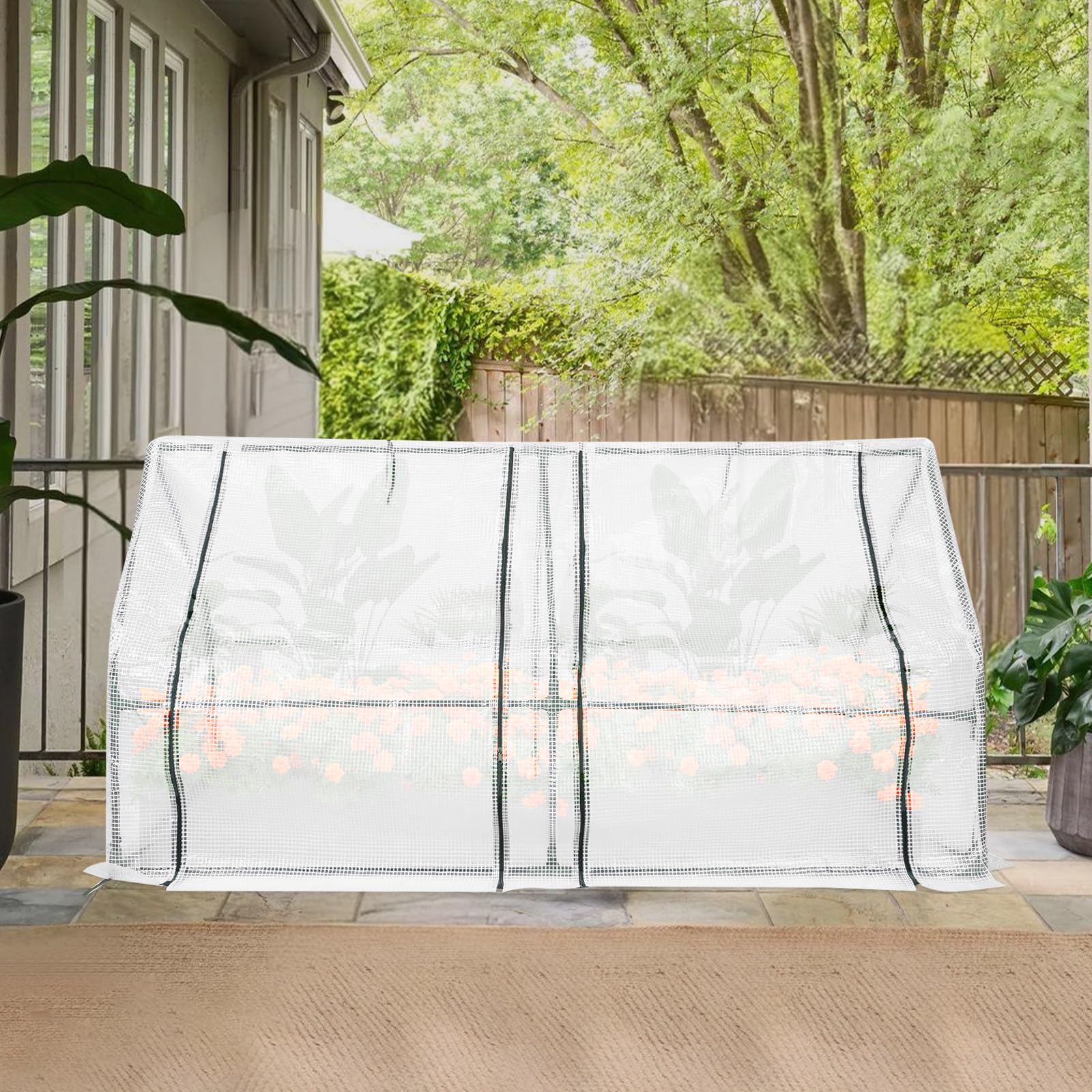 Szklarnia foliowa, z tworzywa sztucznego, szklarnia na sadzonki, pomidorów z kratką na warzywa, 180 × 90 × 90 cm, na balkon, taras, podwyższone grządki, dziedzińce i do ogrodów