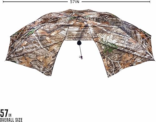 Miniatura 2 de Allen Company Vanish - Paraguas instantáneo con soporte para árbol de techo, paraguas grande con borde Realtree Camo - Paraguas de caza duradero y