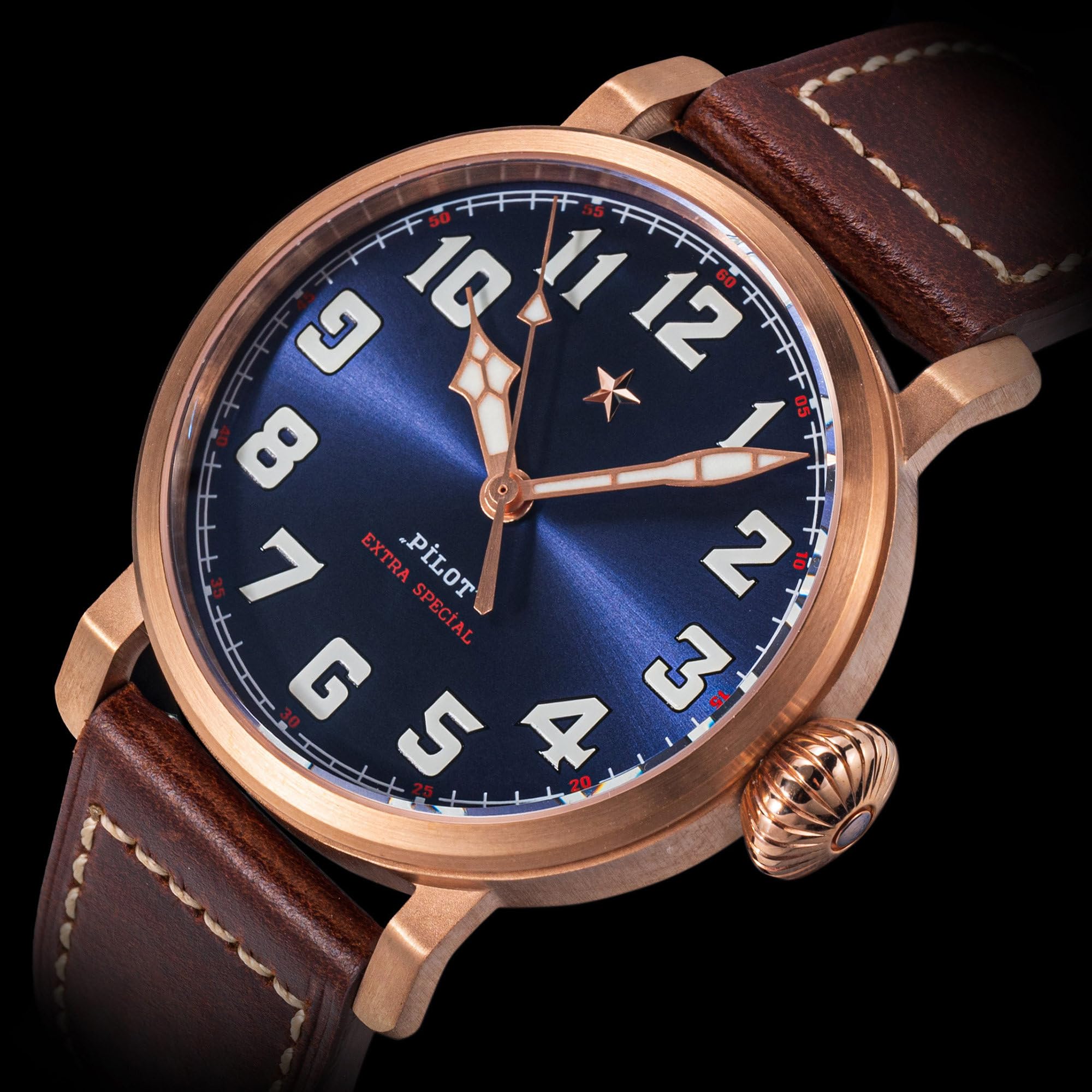 SUGESS ST2130 - Relojes automáticos de bronce sólido de 42 mm para hombre