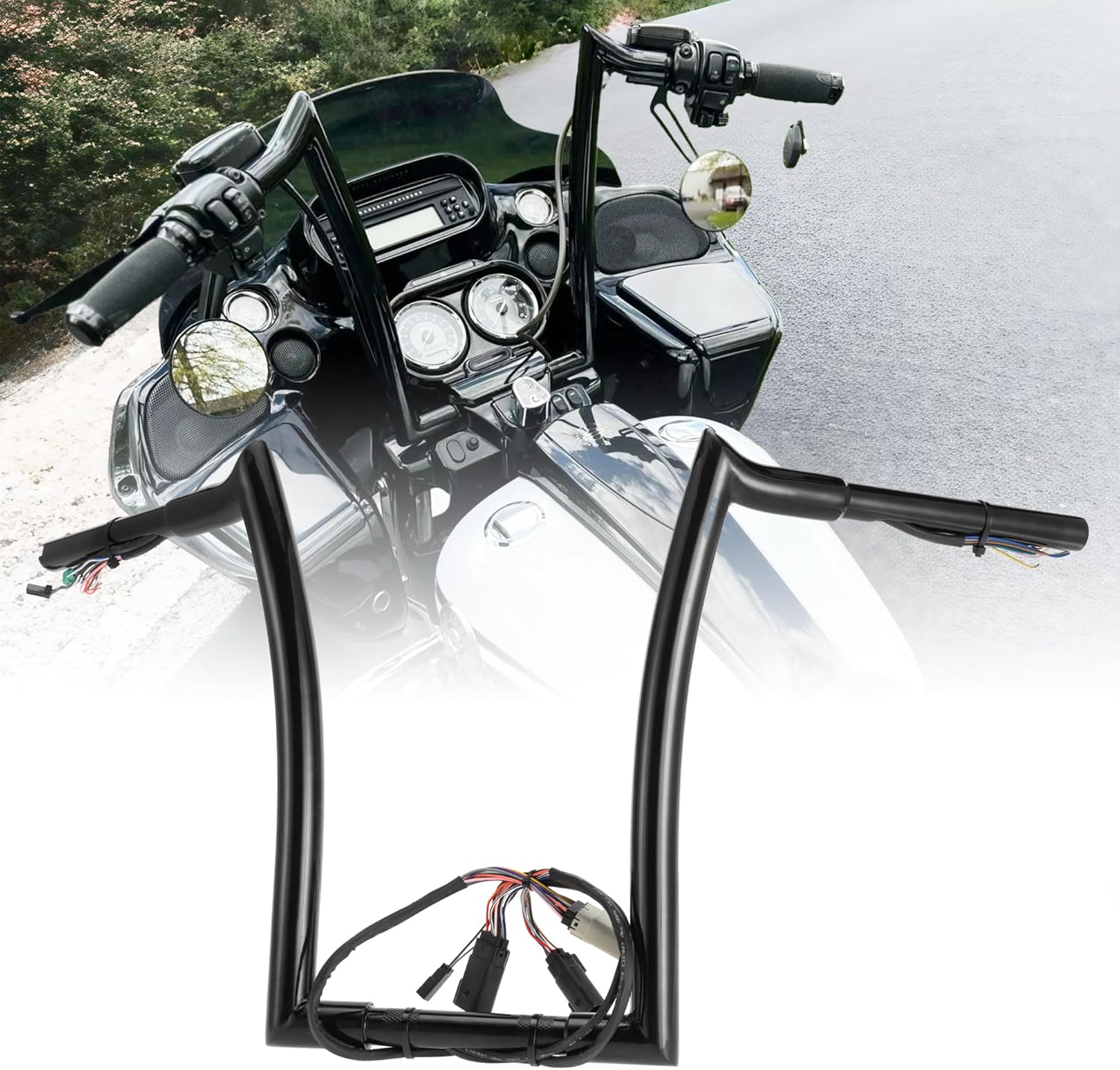 Prewired 14" Rise Prewired Ape Hangers Road Glide