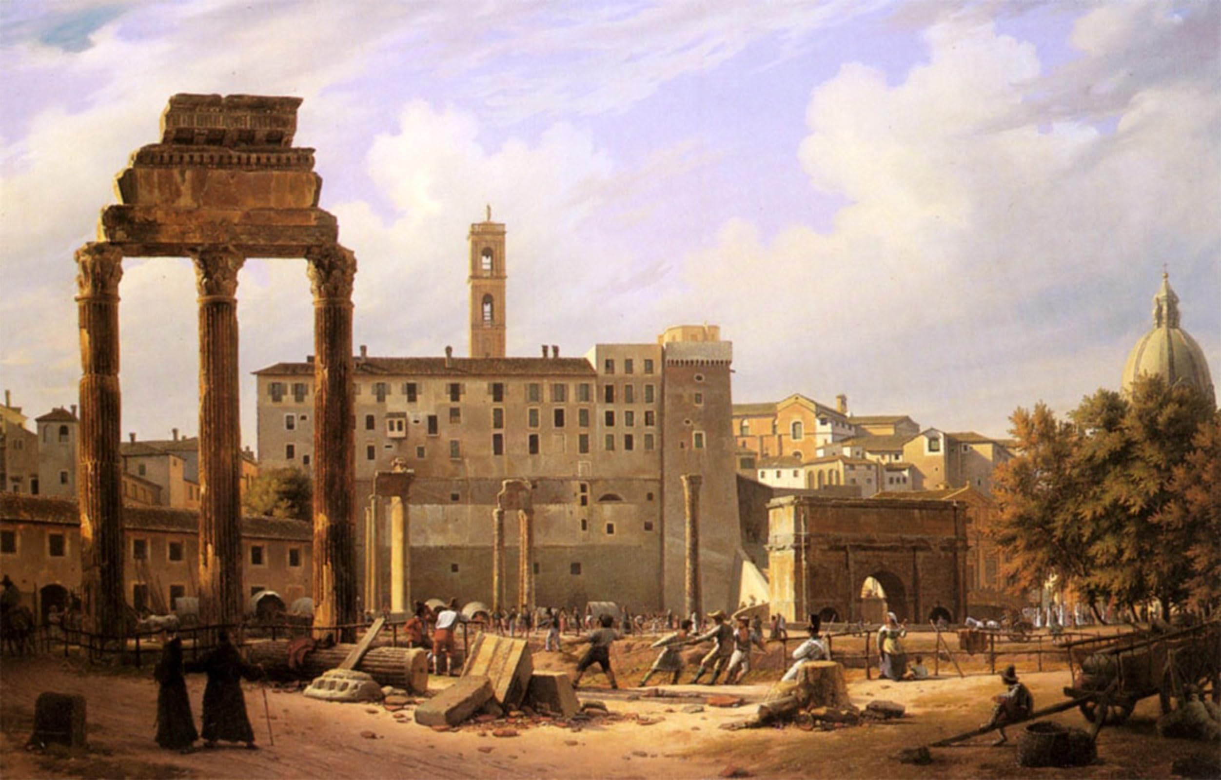 SERENDIPITP Aesthetic Poster Photo Wall Print Retro Picture the Prisoners' Excavation of the Roman Forum by Otto Wagner Modern Wall Artwork for Home Decor 60x90cm