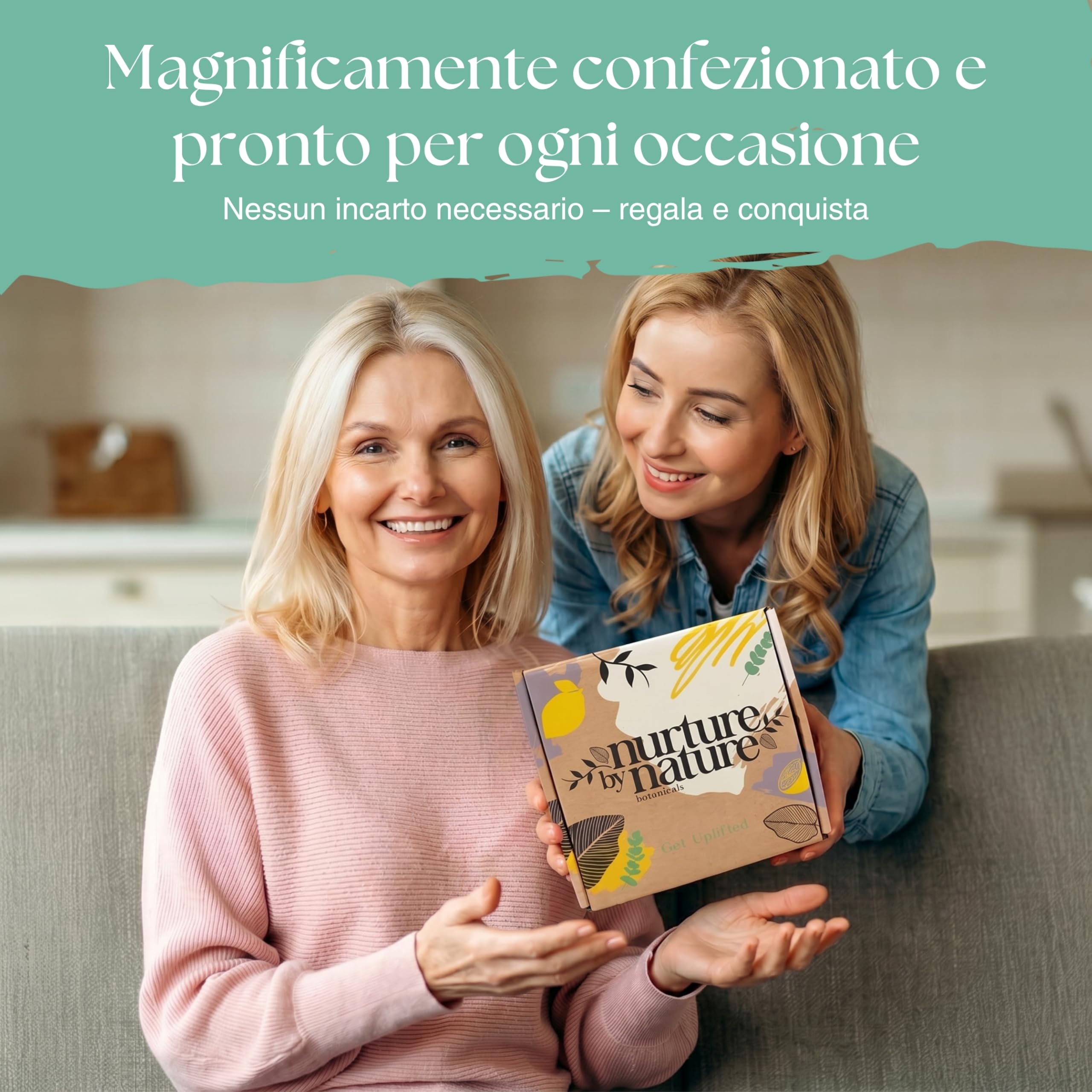 RELAX & ENERGIA | Set regalo spa da bagno di Nurture by Nature | Sali da bagno, scrub corpo, bomba da bagno, candela profumata, crema mani, sapone | Agrumi, Eucalipto | Regalo per donna, uomo