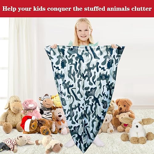 Miniatura 69 de Jorbest Almacenamiento de animales de peluche, almacenamiento de puf de peluche de fútbol, funda para silla de puf de fútbol para niños, asiento de