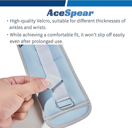 Miniatura 5 de AceSpear Pesas de tobillo para hombres y mujeres, pesas de muñeca de 2 x 1 libra, 2 libras, 3 libras, 4 libras, 5 libras, 6 libras, pesos para