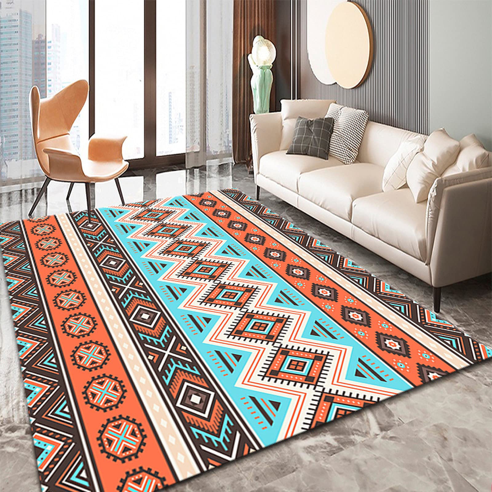 Tapis Europe du Nord lavable fini la poussière avec ce grand tapis de salon antidérapant