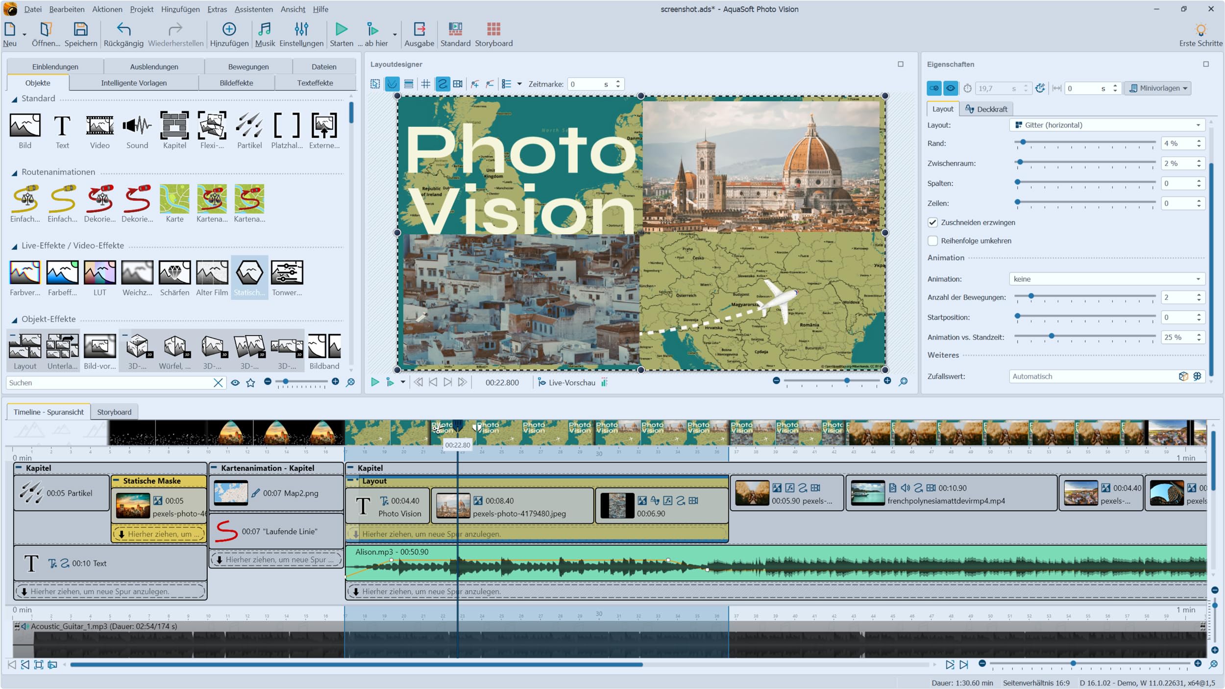 Aquasoft Photo Vision 2025 - Photoshow Slideshow Photo story Route animations Software for Win 11, 10