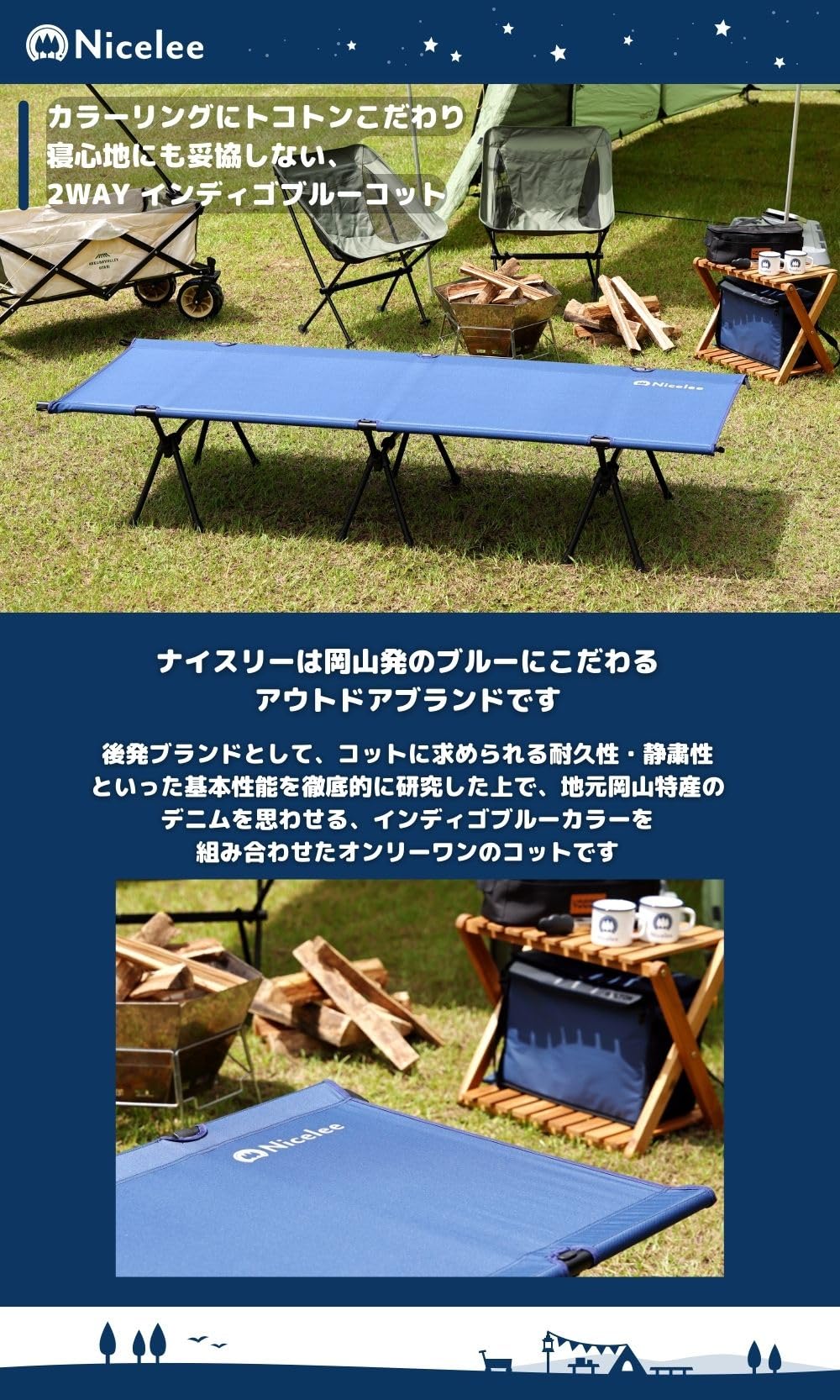 Amazon | 【岡山ブランド】ナイスリー (Nicelee) インディゴブルー 
