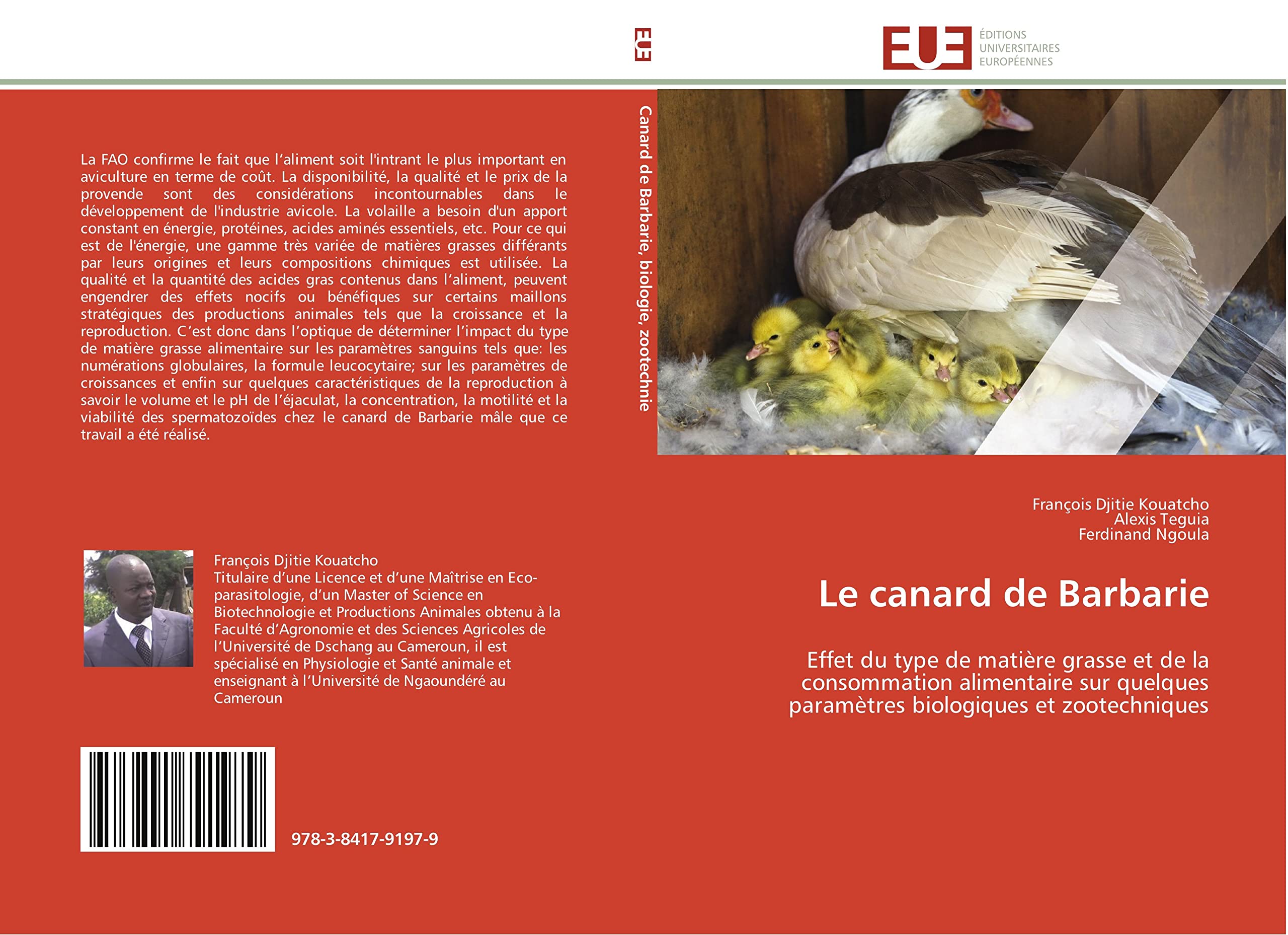 Le canard de Barbarie: Effet du type de matière grasse et de la consommation alimentaire sur quelques paramètres biologiques et zootechniques