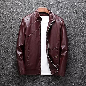 wine color leather jacket