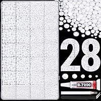 Vista 19 de 24000 piezas de diamantes de imitación de resina para embellecer con pegamento para joyería B7000, diamantes de imitación multicolor de 3 mm