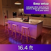 Vista 5 de Roku Tira de luces LED inteligente, 16.4 pies - Opciones de color con brillo y temperatura ajustables - Tiras de luces WiFi inteligentes de pelar