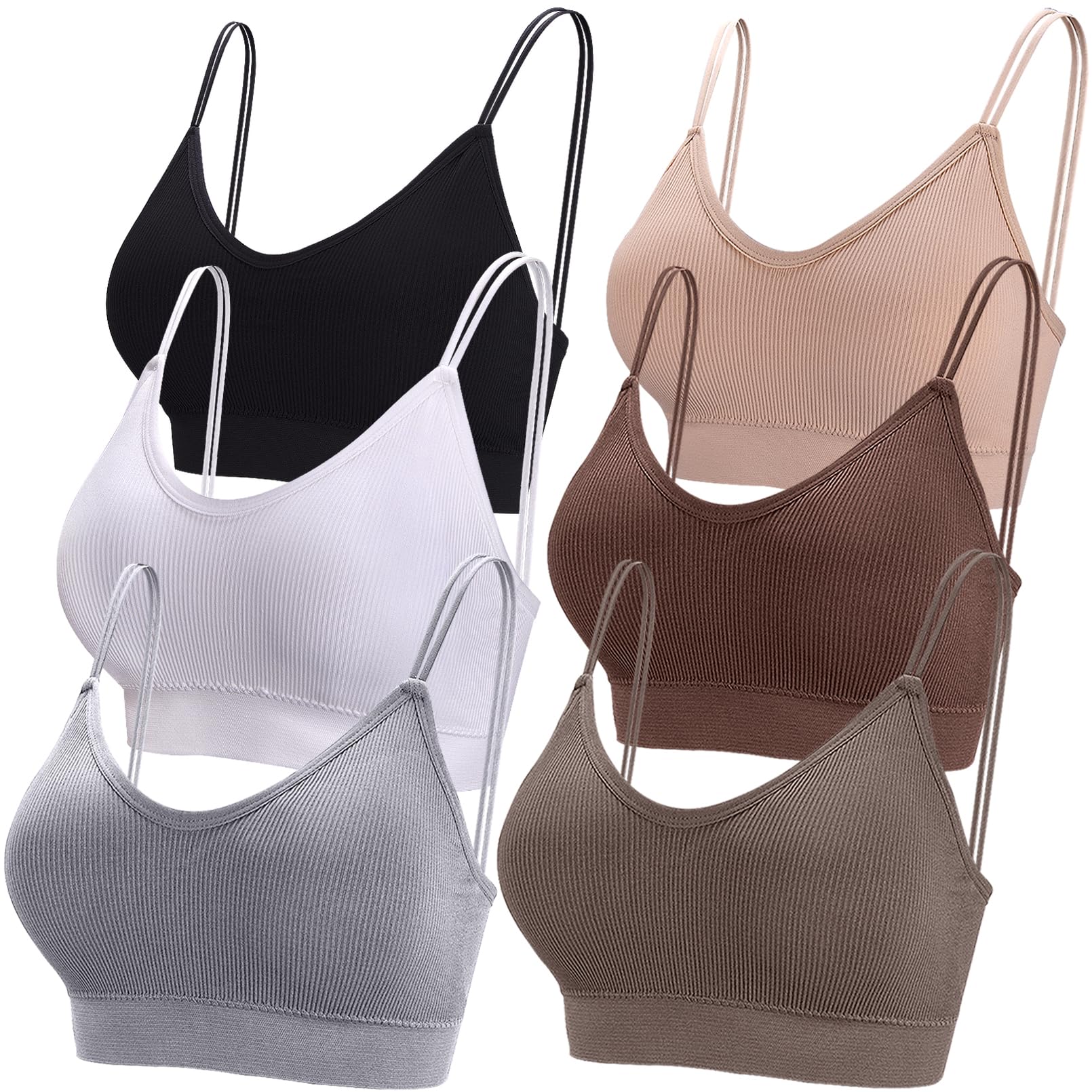 BQTQ 6 Pezzi Reggiseno Sportivi da Donna Reggiseni con Spalline Imbottite Rimovibili Bralette