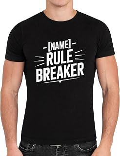 T-Shirt with Name Position Rank Holders - Rule Breaker Black