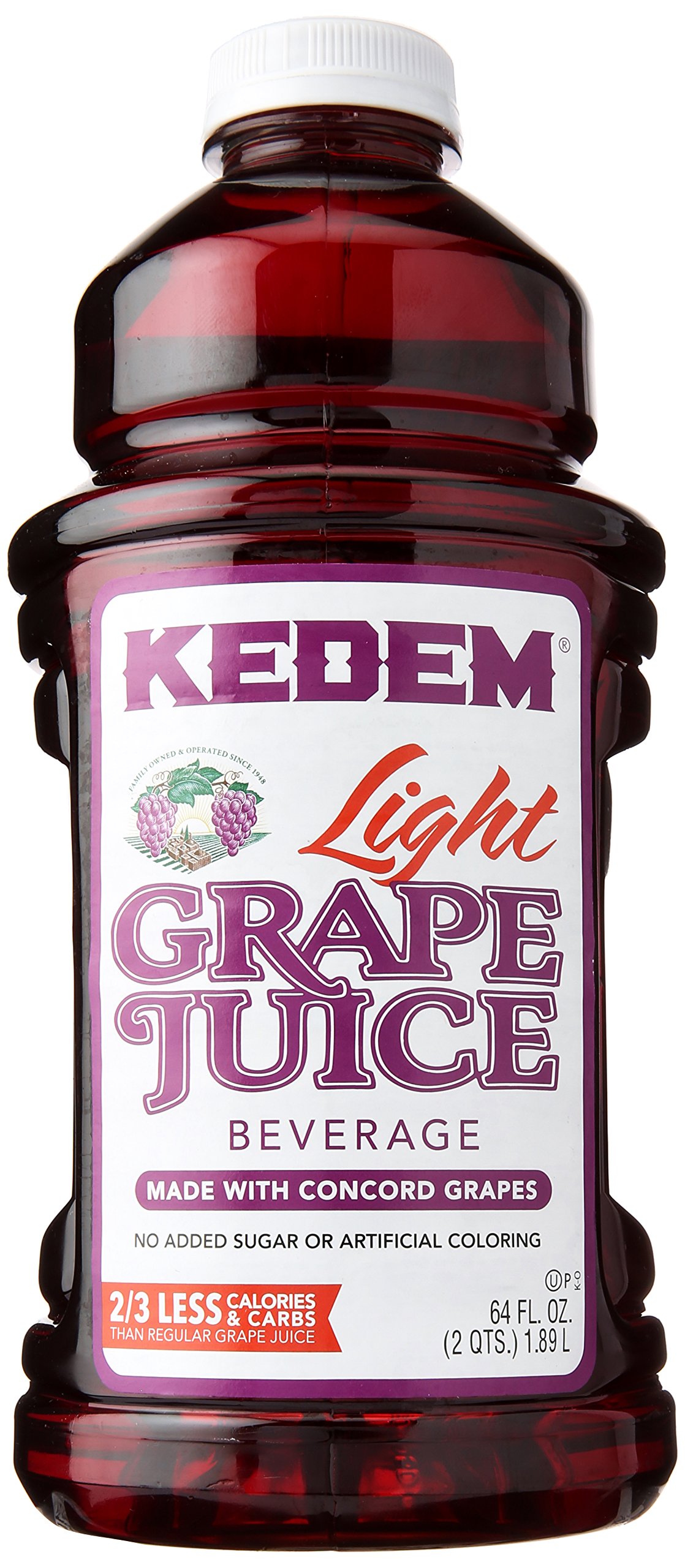 Kedem 100% Pure Kosher Grape Juice for Passover & All Year Round, Plastic Bottle, Healthy & Delicious, Refreshing Taste, Half gallon, 64 oz