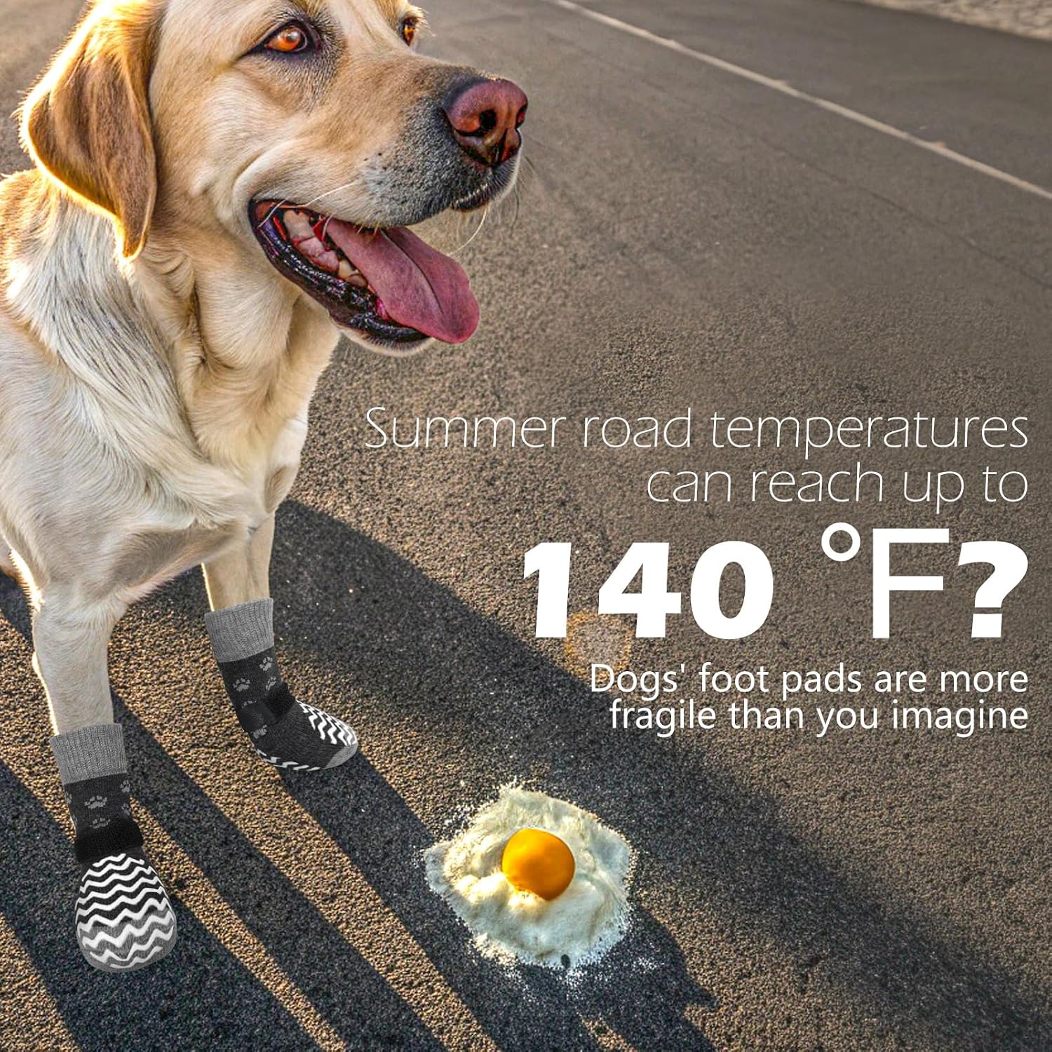 Condition photo showing New/Like New for expawlorer 6pcs anti slip dog socks to prevent licking paws, dog shoes for hot pavement double sides dog boots & paw protectors booties for hardwood floors with grippers small medium large senior dogs x-large grey