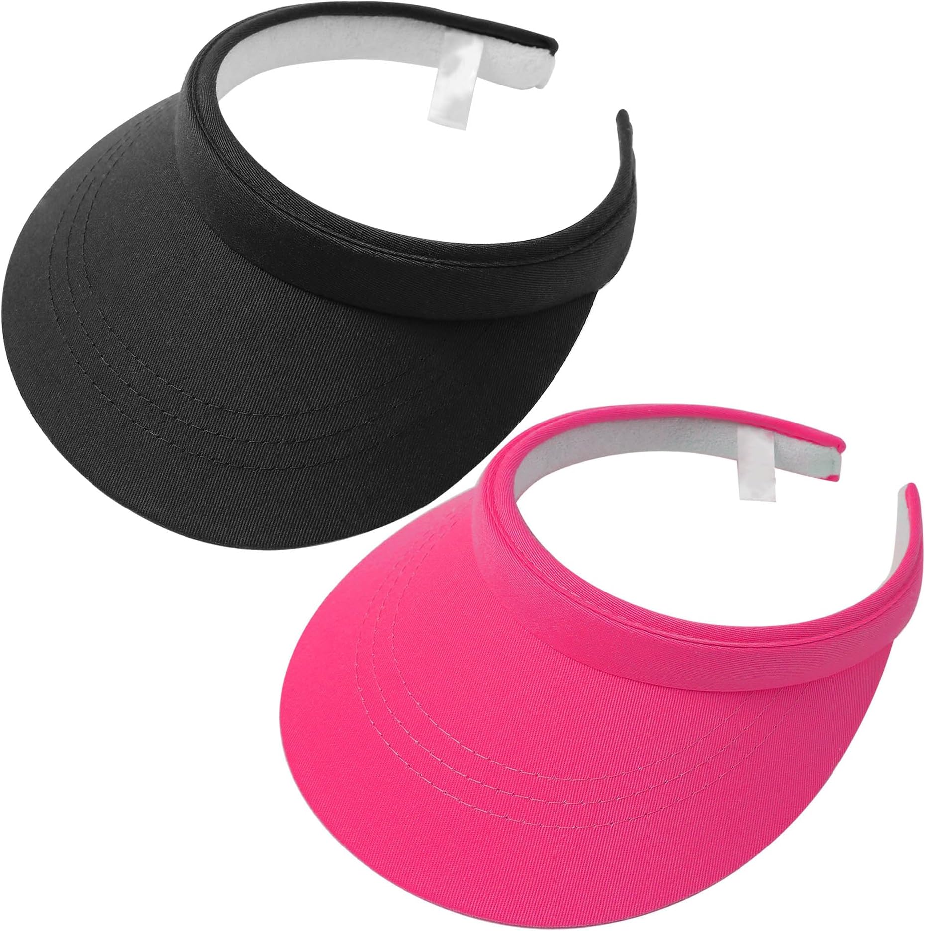 2 Pack Visor Women Men Sun Hat Clip On Visors Adjustable Sport Wide Brim Cap