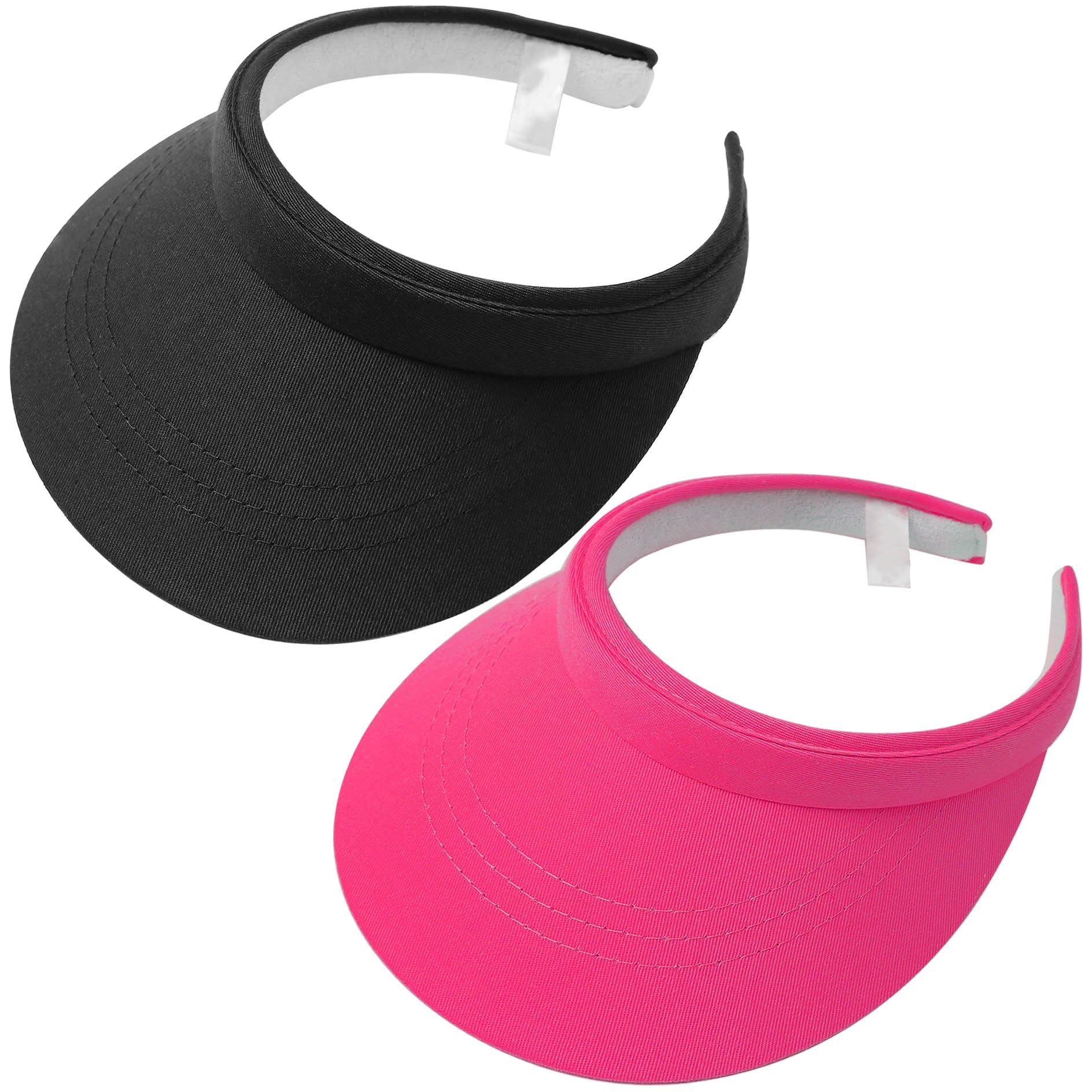 2 Pack Visor Women Men Sun Hat Clip On Visors Adjustable Sport Wide Brim Cap