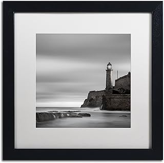 Trademark Fine Art Morro Lighthouse by Moises Levy in White Matte and Bl...