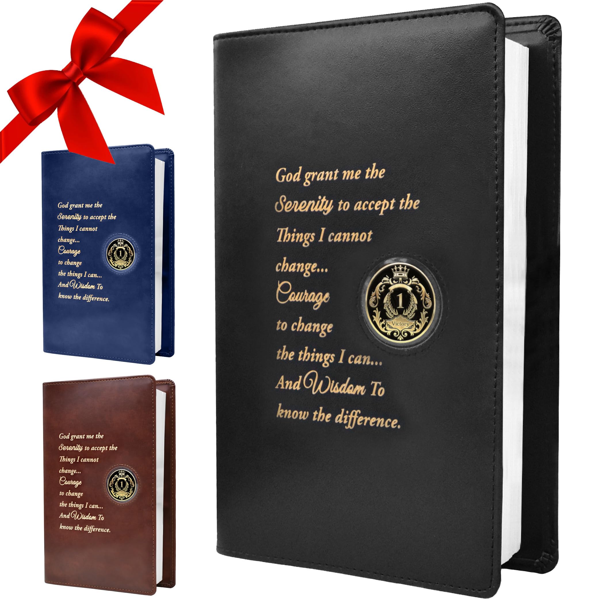 GALILEO AA Big Book Cover | Alcoholics Anonymous (Single/Serenity Prayer/Black)