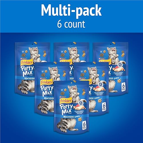 Miniatura 2 de Purina Friskies Made in USA Facilities - Golosinas para gatos mezcla de fiesta crujiente junto a la playa 6 bolsas de 6 onzas