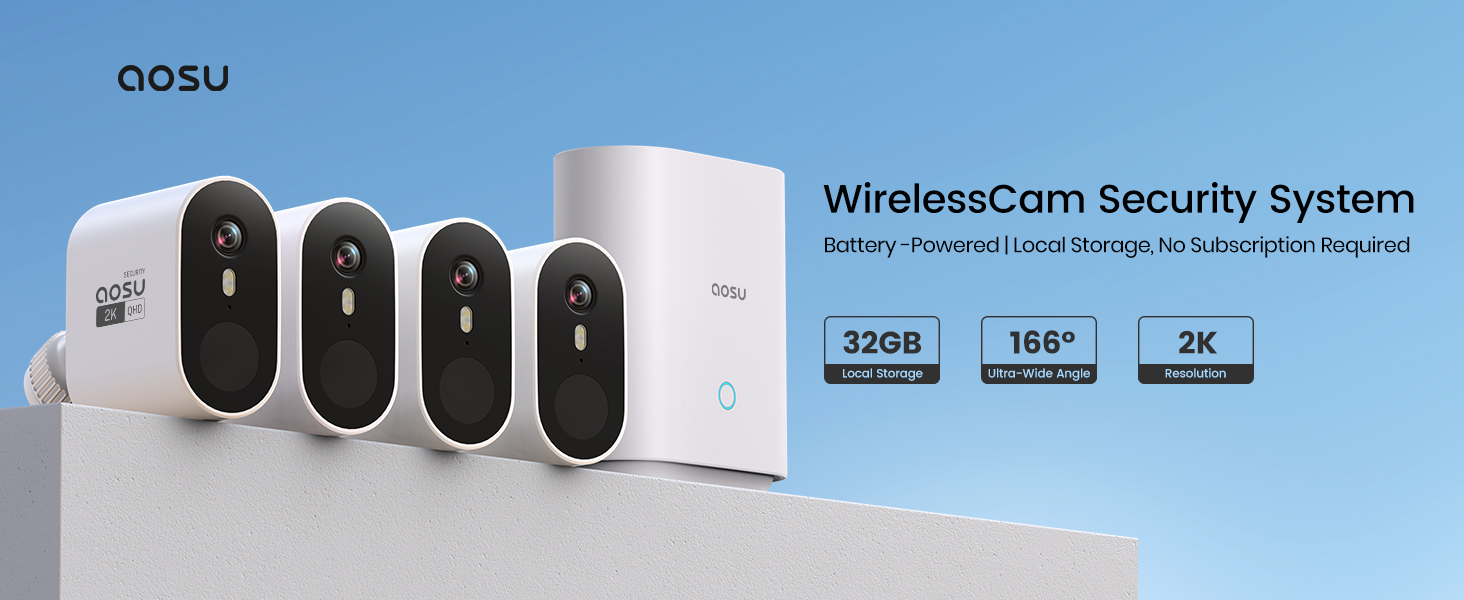 Amazon.com : aosu Security Cameras Outdoor Wireless, 4-Cam-Kit