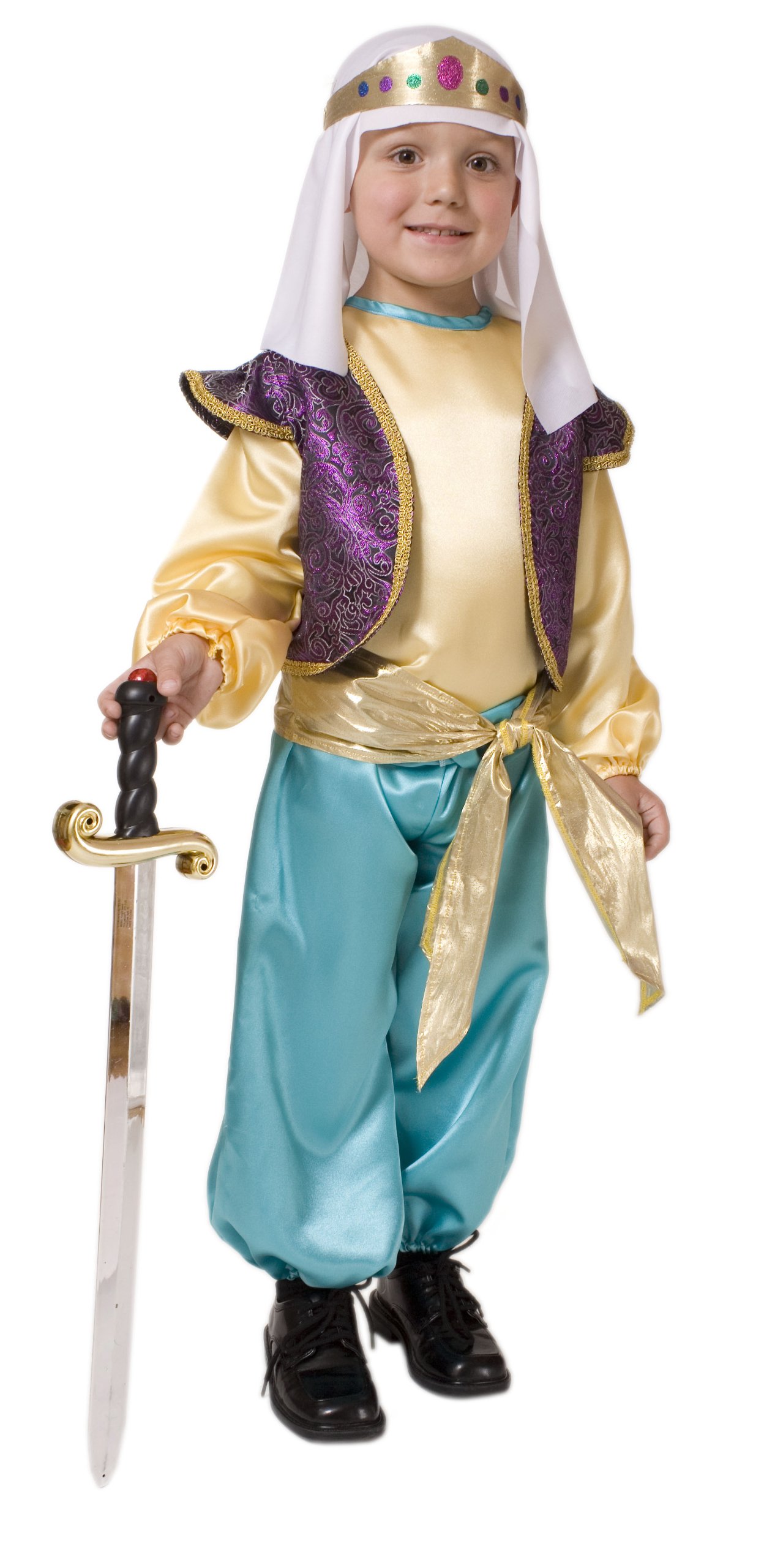 Dress Up America Arabian Sultan Costume for Boys - Aladdin Prince Costume Set for Kids