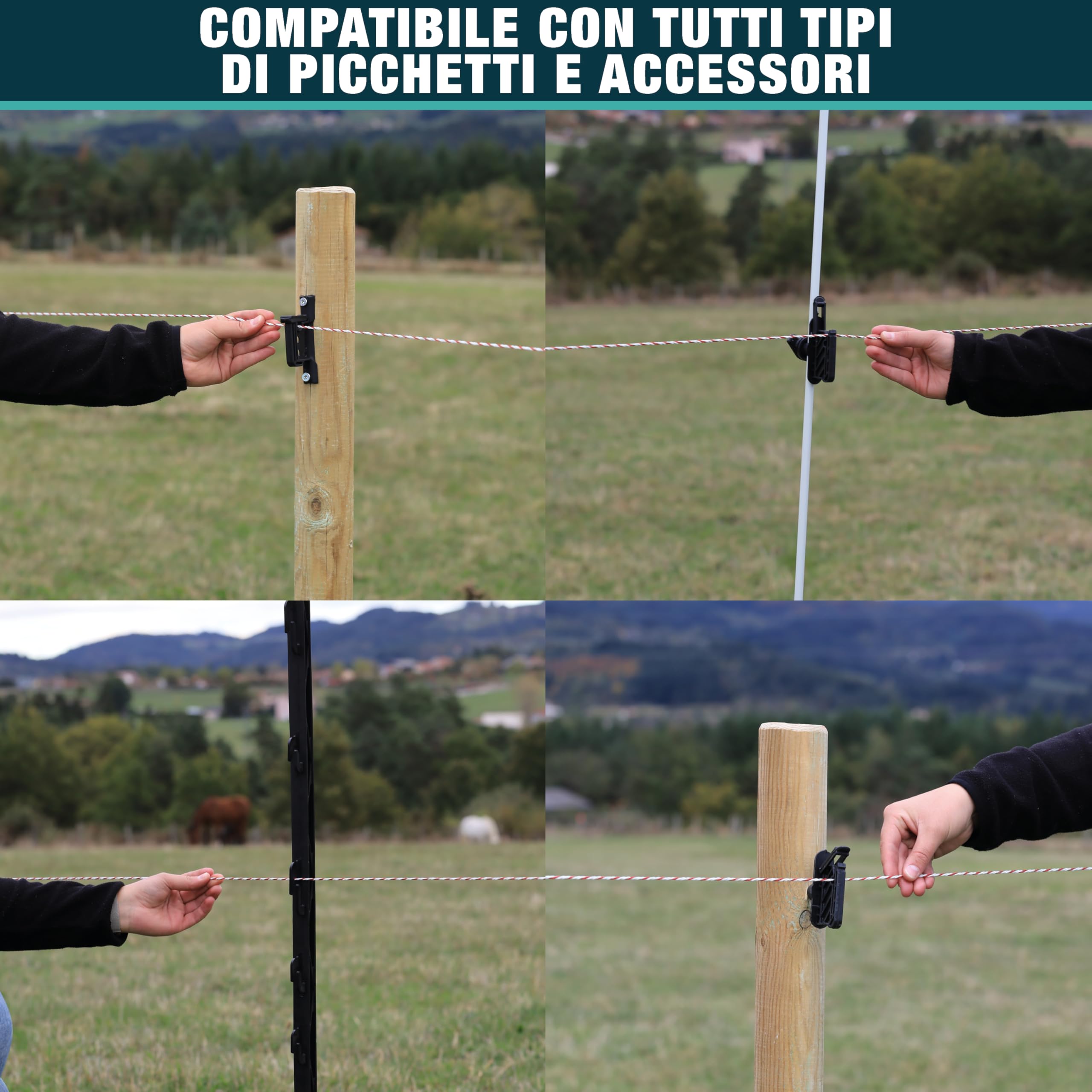 Filo per Recinto Elettrico Ø3 mm - Alta resistenza - 8 fili di acciaio inox Ø0,20 mm e 3 fili di rame Ø0,30 mm - Bobina 400m - Ideale per recintare mucche, pecore, capre e cavalli