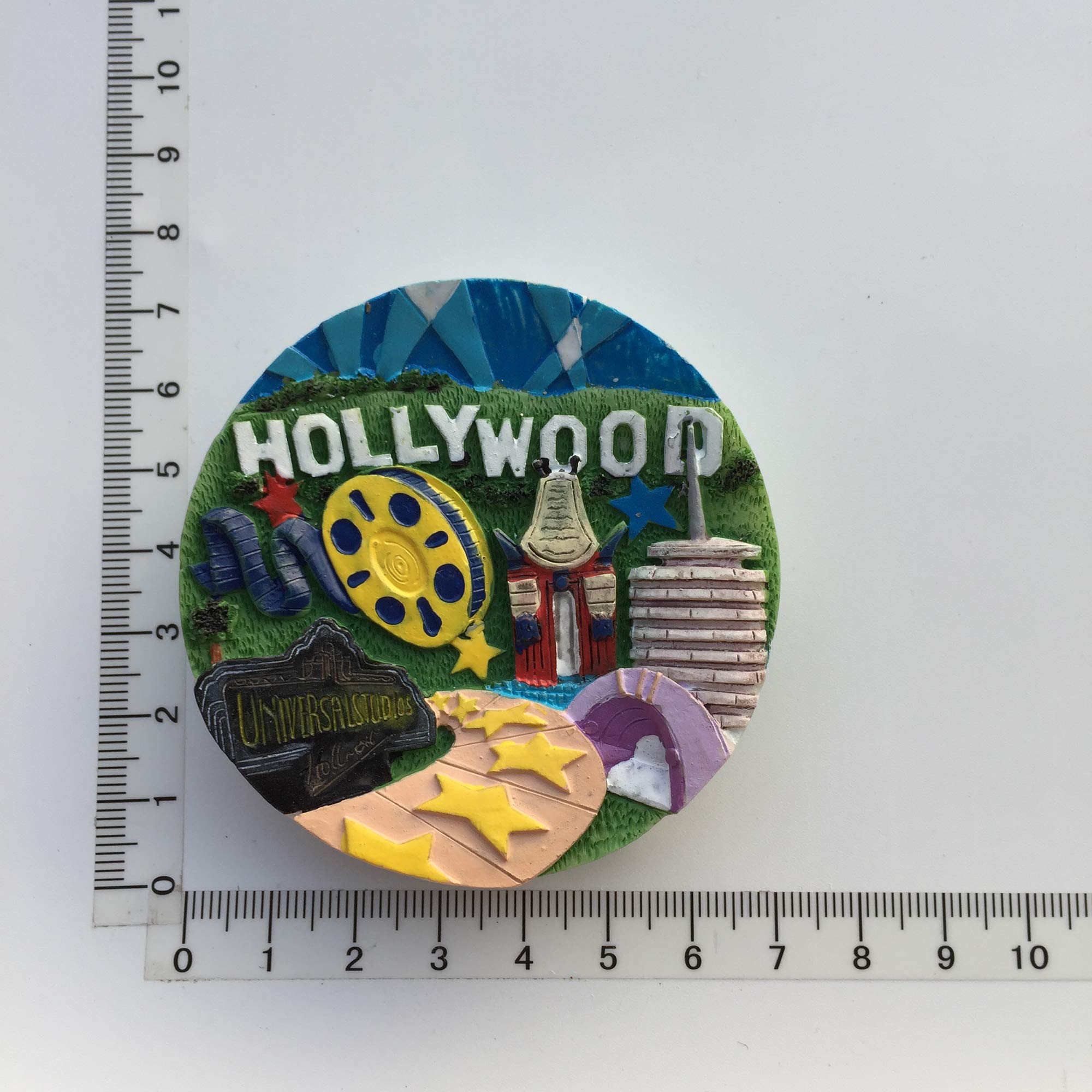 Magnete Frigorifero 3D Hollywood California – Souvenir Di Viaggio In Resina, Fatto A Mano, Regalo Turistico