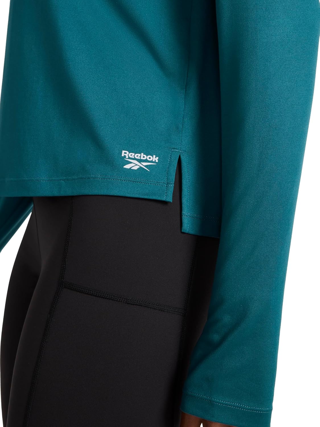 Reebok Womens Long Sleeve Crewneck Top, Standard Fit, Lightweight Stretch Poly Marled Jersey Fabric - Image 5