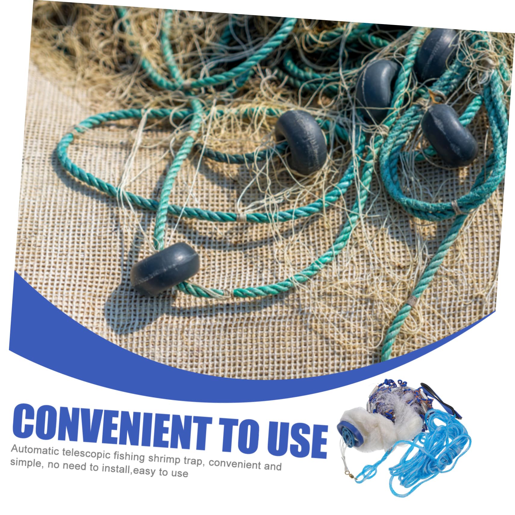 Filet de Pêche Portable Pliable à Mailles, Cercle Flottant 360°