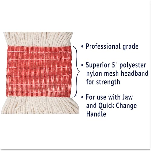 Miniatura 5 de Boardwalk 503Whct Super Loop - Cabezal de mopa húmeda, algodónsintético, tamaño grande, blanco, 12caja