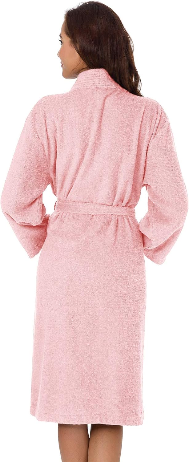 SIORO Women Terry Cloth Bath Robes with Pockets, Soft Long Cotton plush Kimono Wrap Bathrobe, Spa, Fuzzy Female nightgrown - Image 5
