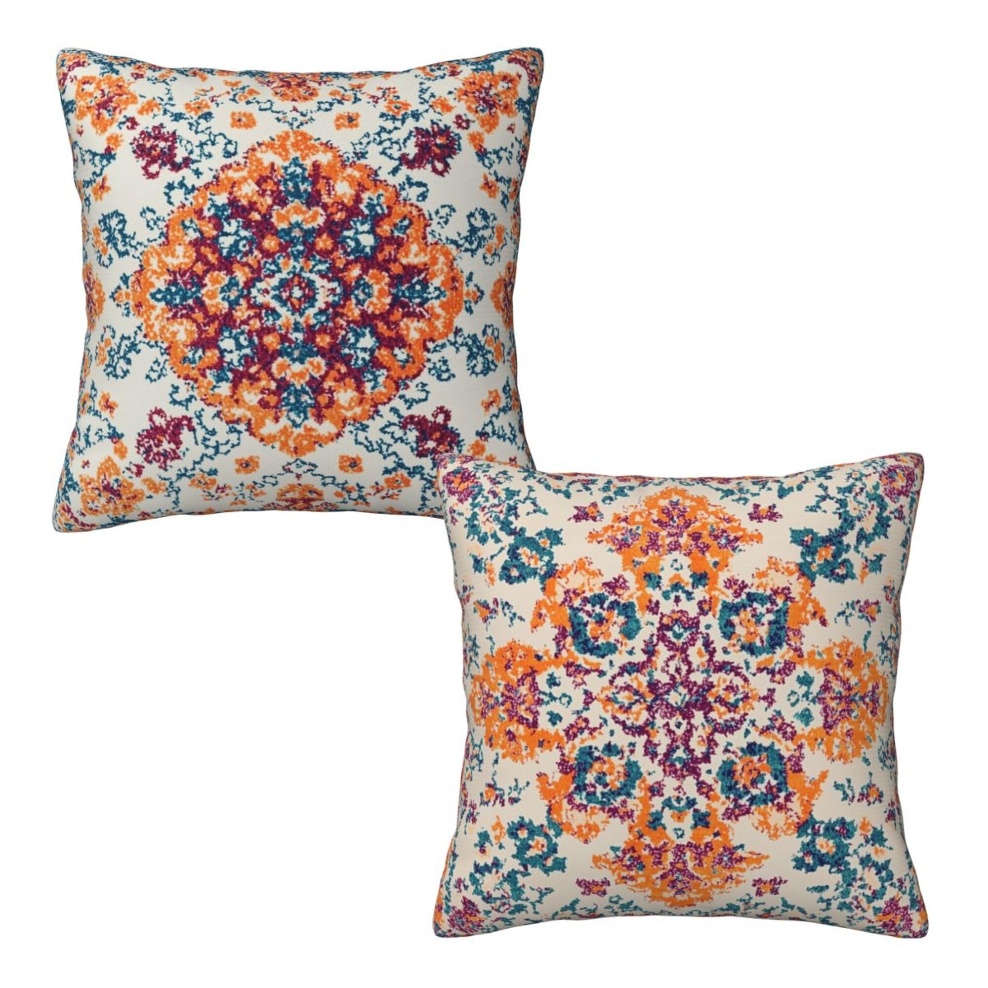 Mshutbna Vintage Bohemian Throw Pillow Covers 18x18 inch Set of 2 Pillow Case Cushion Cover for Home Sofa
