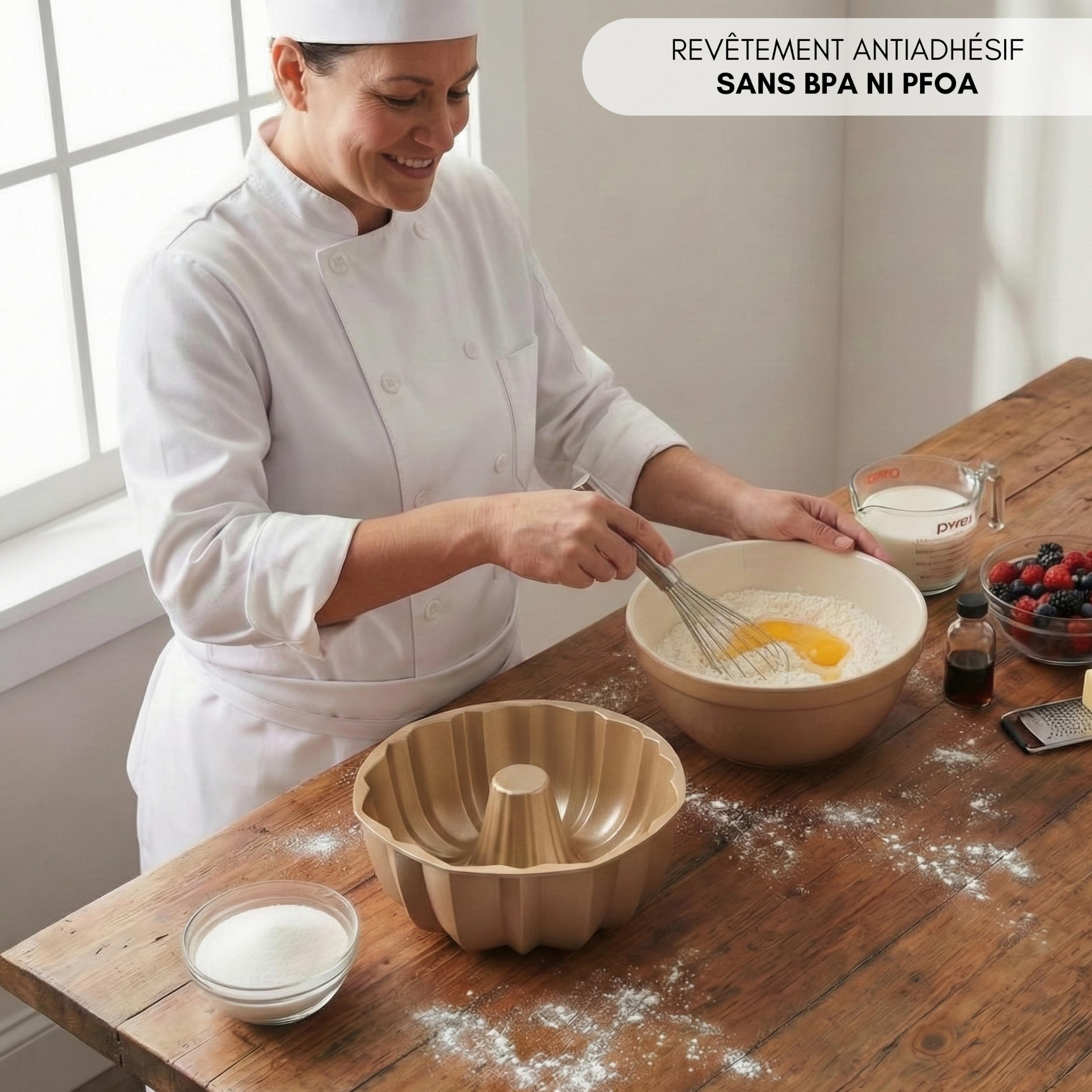 Erreke Moule à Gâteau avec Double Revêtement Antiadhésif, Flow | Moule Kouglof. Moule Gateau. Moule à Tarte. Aluminium Moulé Résistant. Savarin Cuisson Uniforme. Pour Pâtisserie Maison